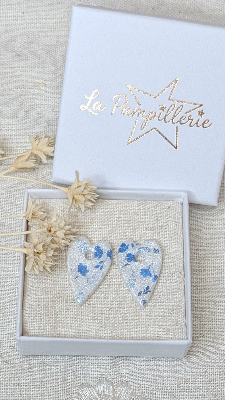 LOUISE blanche fleurs bleues