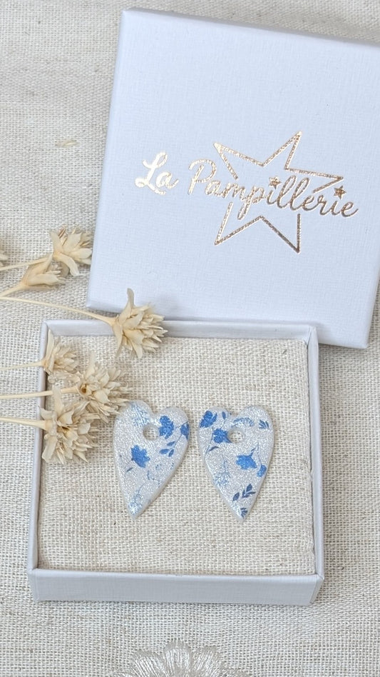 LOUISE blanche fleurs bleues